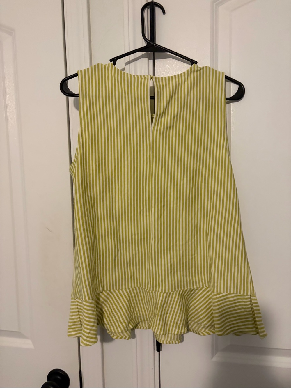 Ann Taylor Yellow and White Striped Peplum Tank - Picture 3 of 3